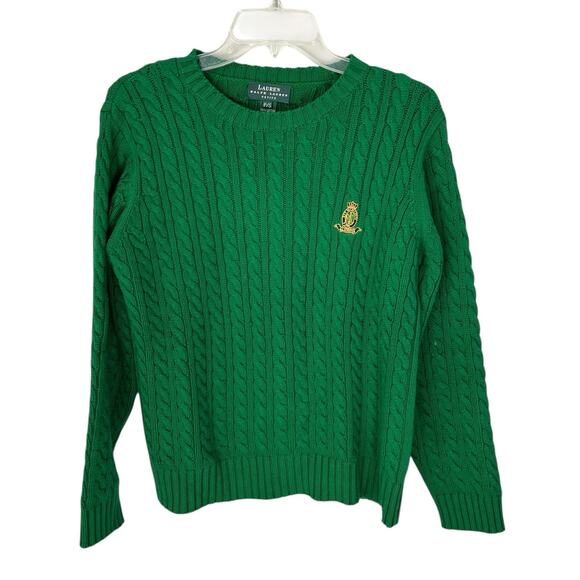 Lauren Ralph Lauren Old Money Crown Sweater Tennis Prep Preppy Petite Small - Picture 1 of 7